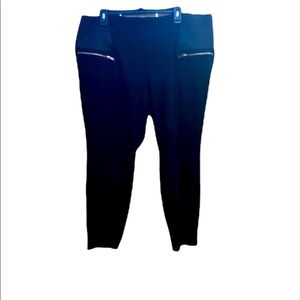 Jessica Simpson Pants Bronze Zippers Black Leggings 2x